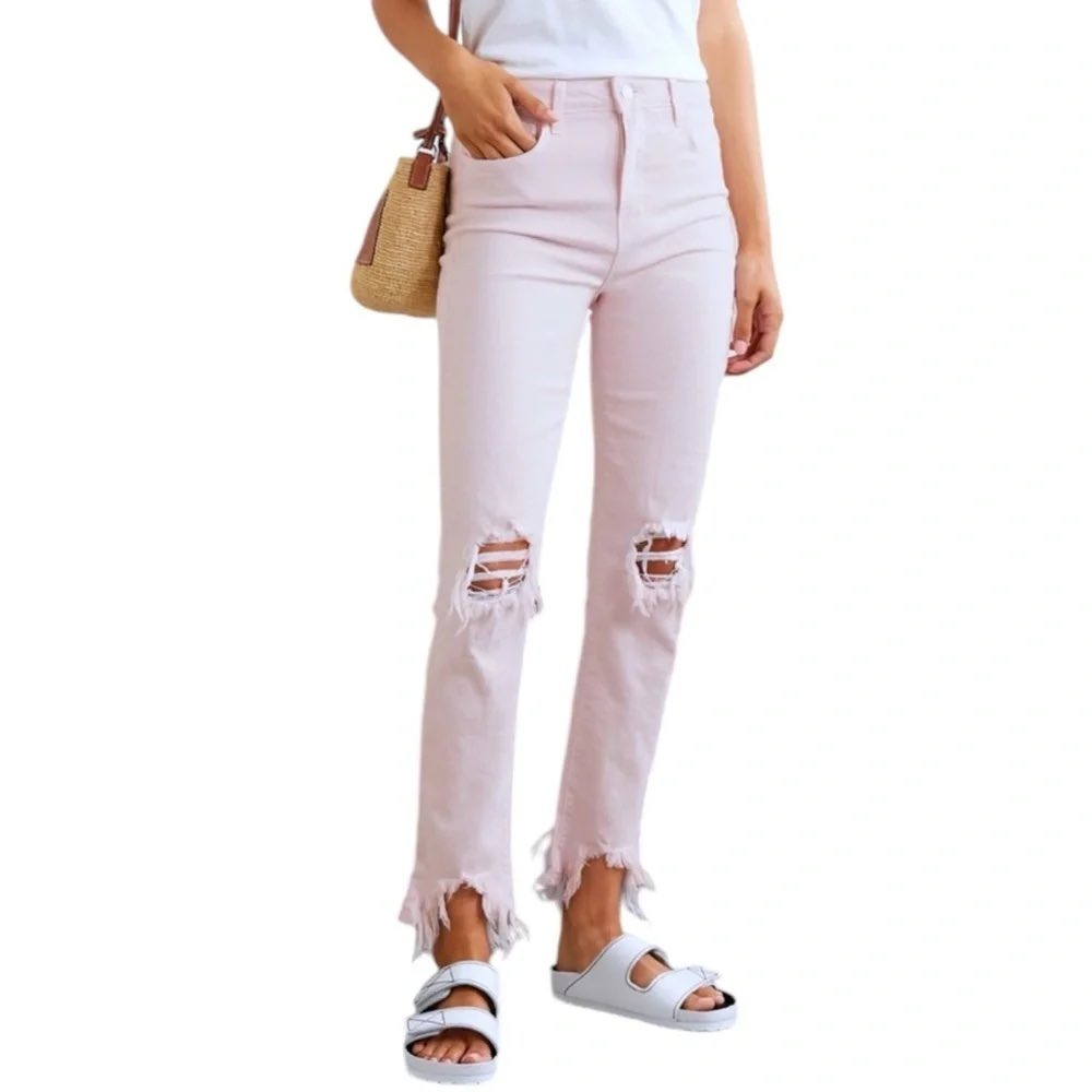 L'Agence High Line High Rise‎ Skinny Jeans in Blossom Size 25 Casual Distressed